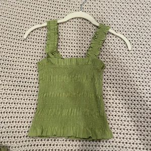 Astr the label green smocked tank top